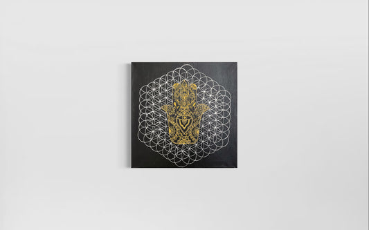 Flower of Life with Hamsa Hand